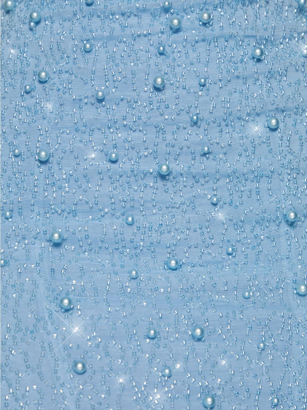 Oh Polly Light Blue Beaded Cowl Neck Mini Dress - Picture 4 of 4